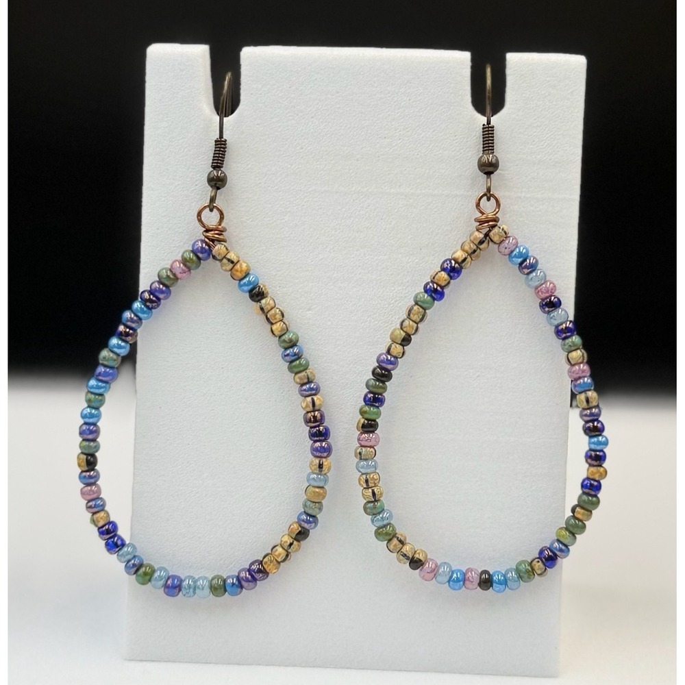Multicolor Beaded Teardrop Earrings - Women Jewelry Earrings
